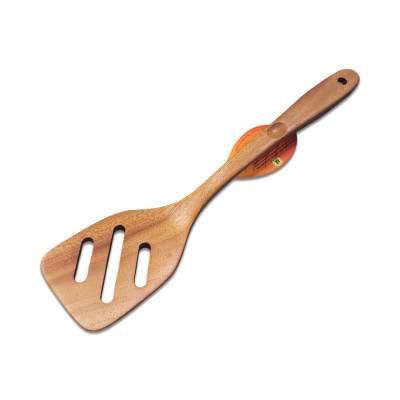 Sạn Gỗ TS39 Xà Cừ Cán Dài 3 Rãnh Chiên Xào Thức Ăn ( 35 x 8 cm ) - Đồ Gỗ Nhà Bếp Thương Hiệu Trường Sơn