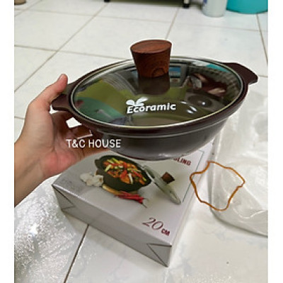 Nồi Kho Thịt Cá Chống Dính Đáy Từ Ecoramic Hàn Quốc Cao Cấp Chính Hãng 20cm 24cm