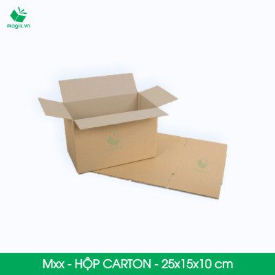 Hộp 25x15x10 cm - Combo 100 thùng hộp carton đóng hàng - tùy chọn chất lượng