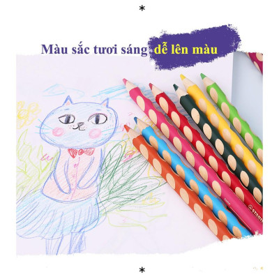 Bộ 6 cây bút chì màu STABILO EASYcolors, thuận tay trái (CLE33L/6) - Xanh dương (405)