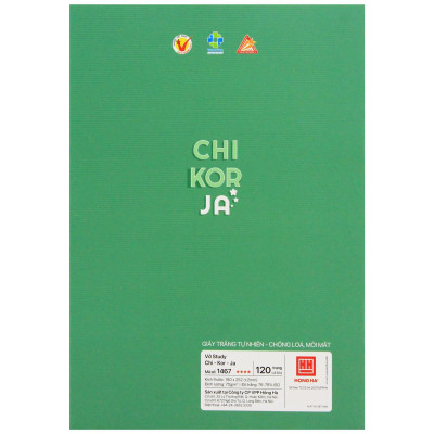 Vở Gáy Ghim Study Chi-Kor-Ja - Tiếng Trung Quốc, Hàn Quốc, Nhật Bản - 120 Trang 70gsm - Hồng Hà 1467 (Mẫu Bìa Giao Ngẫu Nhiên)