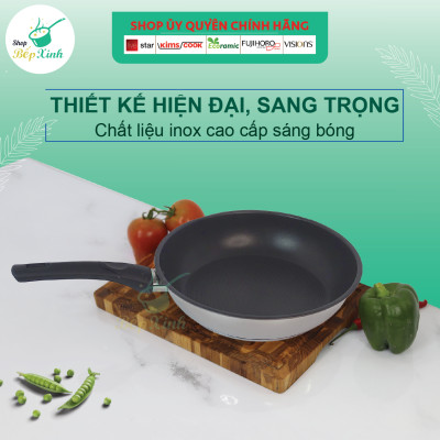 Bộ nồi chảo chống dính cao cấp Fivestar 6 món nắp kính , 3 đáy dùng được bếp từ , hồng ngoại , gas