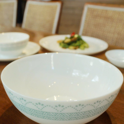 Tô Thủy Tinh Luminarc Diwali Geomatric Blue 18cm đựng thức ăn, kháng vỡ, cường lực - Bộ 6 cái - V6536