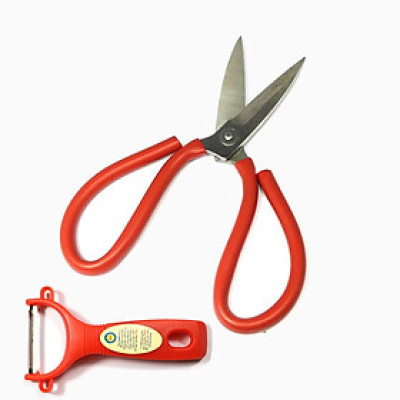 Kéo bếp inox loại lớn cao cấp tặng Dao bào nhựa đỏ cao cấp KD01 – Gia dụng bếp 