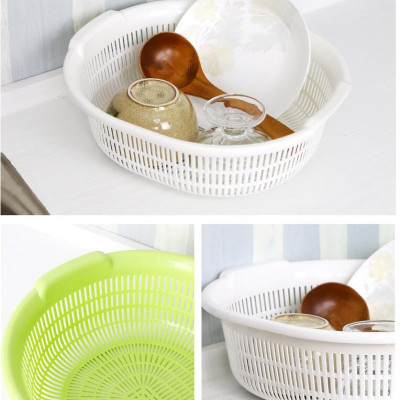 Bộ 01chậu & 01rổ nhựa Oval Sanada Seiko 5.3L cao cấp có tay cầm tiện dụng - Hàng nội địa Nhật Bản.