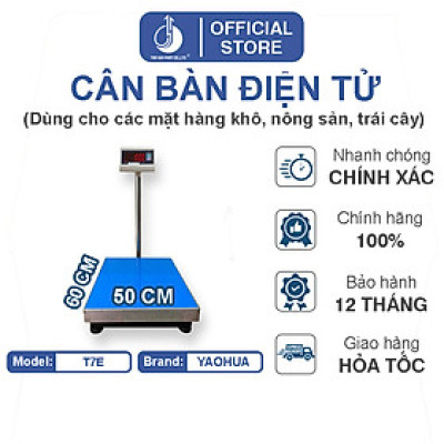 Cân Bàn Điện Tử T7E - Mặt Bàn Cân 500X600MM