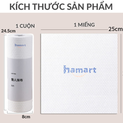 Cuộn 50 Khăn Giấy Lau Bếp Đa Năng Vải Không Dệt Thấm Hút Lau Sạch Dầu Mỡ Có Móc Treo HÀNG LOẠI 1