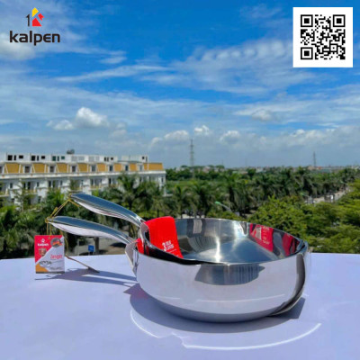 Chảo sâu lòng Inox 304 đúc liền khối 3 lớp miệng rót Kalpen Zenger 28cm, bảo hành 5 năm