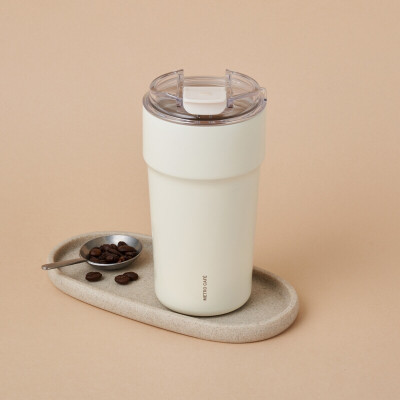 Ly giữ nhiệt 500ml LocknLock màu ngà LHC4357IVY Metro Cafe Tumbler, Hàng chính hãng, Thép 304 không gỉ, có dây đeo tay - JoyMall