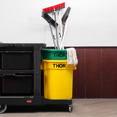 Thùng nhựa  tròn đa năng chịu lực THOR 38L thương hiệu TRUST 1011GN (không nắp)  phân phối bởi Cobi Home.