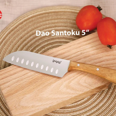 Dao Santoku nhỏ 5" iMat cán gỗ