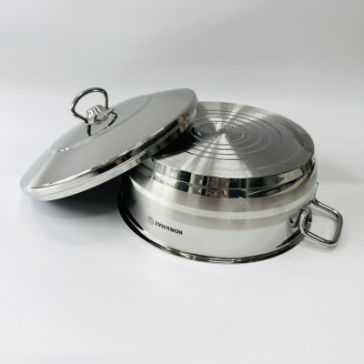 Nồi Inox 304 Korkmaz 24 cm thân thấp A2020 - Thổ Nhĩ Kỳ - Hàng Chính Hãng