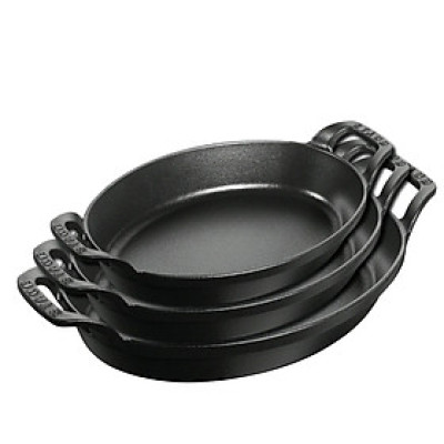 Staub - Khay oval màu đen - 37cm (B)