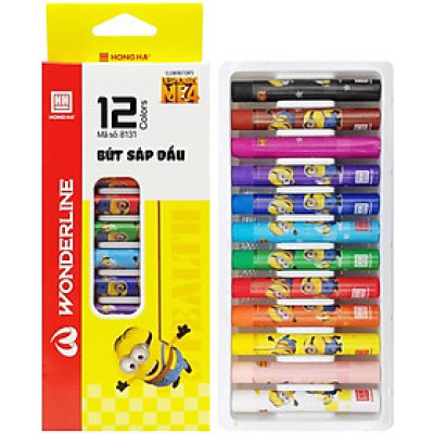 Hộp 12 Bút Sáp Dầu Minions - Hồng Hà 8131