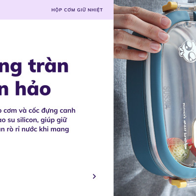 Hộp Cơm Văn Phòng Giữ Nhiệt  2 Lớp 2 Tầng Tiện Lợi Kèm Hộp Đựng Canh Soup và Bộ Đũa Thìa INOX – Chất Liệu INOX304An Toàn Cho Sức Khỏe – Hàng Chính Hãng MINIIN- Tặng Túi Đựng Cơm