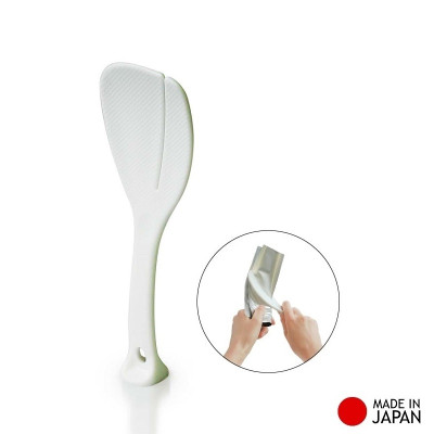 Muôi xới cơm chống dính tiện lợi, thiết kế có khe/ rãnh dùng để kẹp vắt túi nilon - nội địa Nhật Bản 