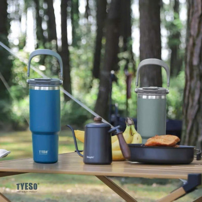 Cốc giữ nhiệt TYESO TS-8827 750ml tay cầm công thái học Chống tràn & Giữ nhiệt 12 tiếng