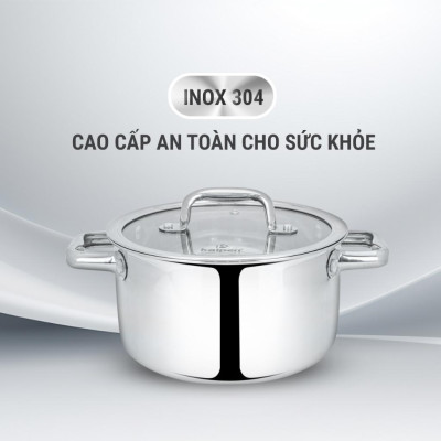 Bộ Nồi Chảo Inox 3 Lớp Liền Khối Cao Cấp Lager Hàng Chính Hãng Kalpen