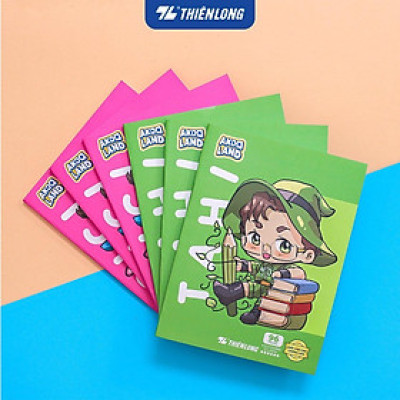 Combo 5/10 Tập học sinh chống lem 96 trang 4 ô ly vuông 2mm 120gsm Thiên Long NB-121/AK - PB Akooland - Mẫu ngẫu nhiên