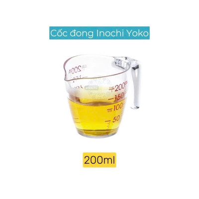 Cốc Đong YOKO INOCHI 200ml / 500ml – Ly Định Lượng Có Vạch Chia Rõ, Nhựa Nguyên Sinh An Toàn – Dùng Trong Nấu Ăn, Pha Chế