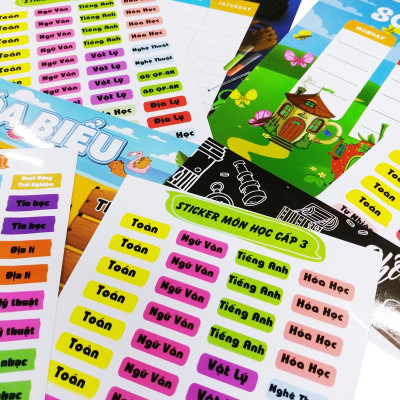 Sticker Thời Khoá Biểu Cấp 1 Thay Đổi Môn Học A5 - Teenage TKB-08