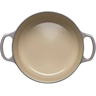 Nồi gang Le Creuset Bräter rund Evo 24cm Nebelgrau màu xám Hàng Chính Hãng