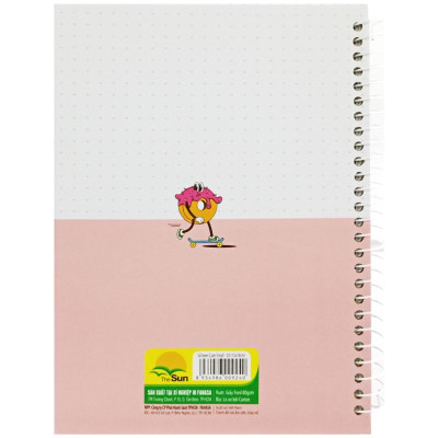 Sổ Lò Xo Teen Không Kẻ Có Chấm 80gsm - Cute Small - The Sun 03 - Màu Hồng