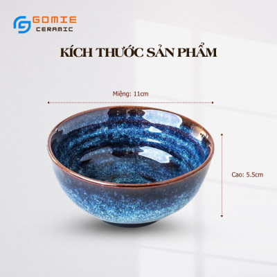 Bát Cơm D11 men xanh hoả biến - Bát Men Xanh Biển cực chất