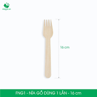 FNG1 - Combo 100 Nĩa gỗ dài 16 cm dùng 1 lần - Dĩa gỗ dài dùng 1 lần tiện lợi thân thiện môi trường