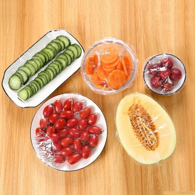 Set  2 túi  ((200 )chiếc  màng bọc thực phẩm co giãn siêu dai có chun kèm túi gấu - Mũ chùm đầu dùng 1 lần tiện lợi
