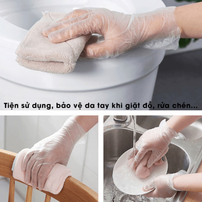 Hộp 100 Găng Tay Nấu Ăn Siêu Dai Victoria Bay Làm Bếp Siêu Dai Chất Liệu TPE Không Mùi Chống Nhăn