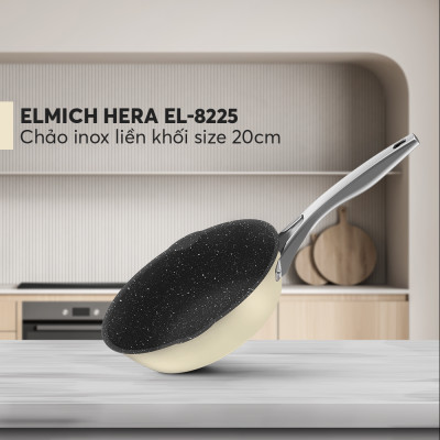 Chảo Xào Rán Chống Dính Inox 304 Liền Đáy Elmich Hera 8225 20cm/8226 24cm/8227 26cm/8228 28cm