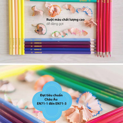 Combo bút chì màu Swans 36 màu - Hộp 36 màu + Tuyển tập tô màu SVCB (CLS1878-36B)