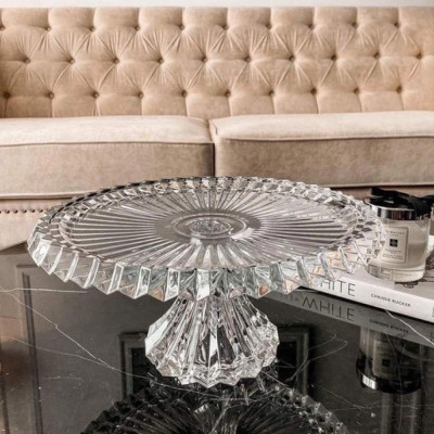 Chân bồng pha lê Rogaska Crown Jewel 33cm màu trắng hàng chính hãng