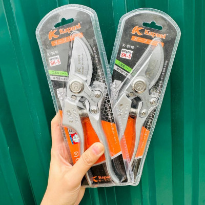 Kéo cắt tỉa cành cây KAPUSI TOOLS Nhật bản K-8618 cao cấp thép SK5, cấu tạo lò xo cỡ 8 icnh (20cm)