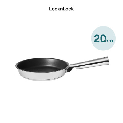 Chảo SUIT STS LocknLock  - hệ thống khóa dầu - Thép không gỉ - Thiết kế móc treo - Dùng bếp từ - Màu tự nhiên