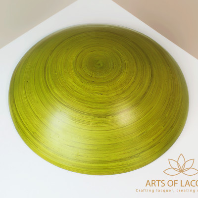 Bát Sơn Mài Xanh Họa Tiết Lá