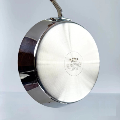 Chảo chiên rán inox 316 nguyên khối Hàn Quốc CIC68 size 20cm/24cm/26cm chống dịnh tự thân, đáy từ