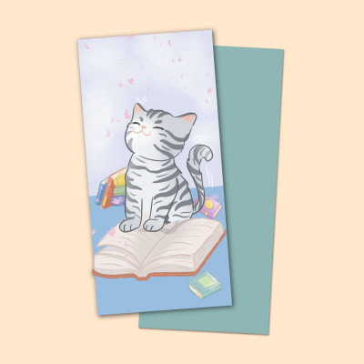 [1 Cái Ngẫu Nhiên] Bookmark Kẹp Sách, Dấu Trang Họa Tiết Hình Mèo Dễ Thương - SBOOKS