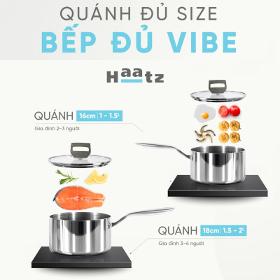 Quánh Inox 316 đúc nguyên khối Hàn Quốc vung kính đáy từ bảo hành 5 năm