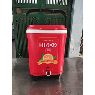 Bình Đựng Đá 20L Có Vòi, Quai Xách – Giữ Nhiệt Tốt, Hình Vuông Cao Chân Đế Chắc  Dùng Đựng Nước Thực Phẩm Đa Năng