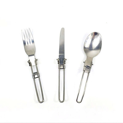 Bộ Muỗng Nĩa Dao Đa Năng Bằng Thép Không Gỉ Tiện Dụng Kèm Túi 