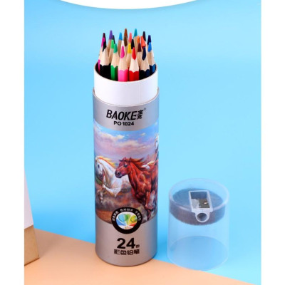 BAOKE PO1012 Hộp Bút Chì Màu Gỗ Cao Cấp(có kèm chuốt gọt),12/24/36/48 Màu