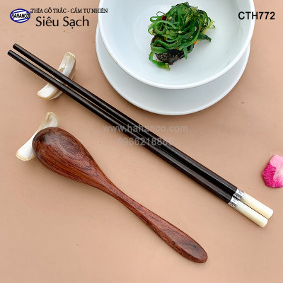 Muỗng/Thìa súp gỗ Trắc hoặc Cẩm (17cm) CTH772 - Decor, xúc gia vị, ăn uống siêu sạch