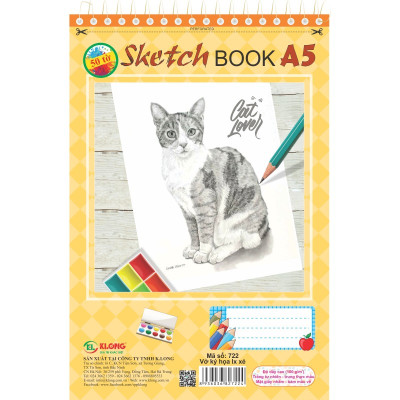 Sổ vẽ KLONG ký họa lò xo xé 50 tờ A5 Sketch; MS: 722