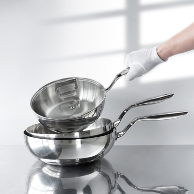 Chảo Sâu Lòng Inox 316 Đúc Liền Khối Hàn Quốc, size 20/24/26cm, Dùng Mọi Loại Bếp, Chống Dính Tự Thân