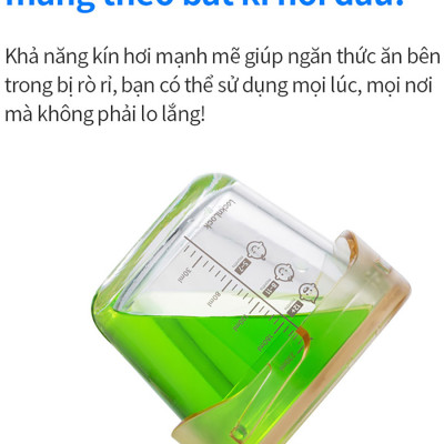 Bộ 3 hộp thủy tinh đựng thực phẩm cho bé LocknLock Baby Food container LLG542S3IVY - 280ml, Nắp vặn chống tràn, chất liệu không BPA an toàn cho trẻ em, có vạch chia - Hàng chính hãng