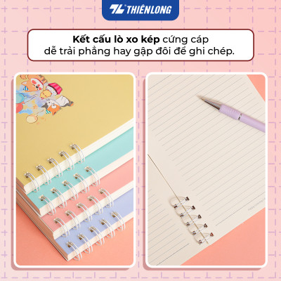 Sổ lò xo đường kẻ ngang 7mm A5 Thiên Long