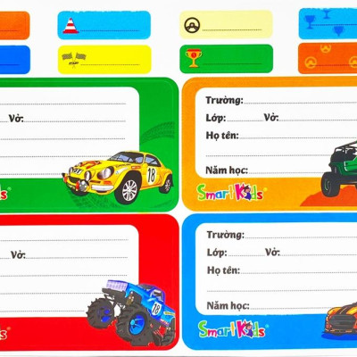 Nhãn Vở Smart Kid Monster Truck LB02 (20 Nhãn Vở)