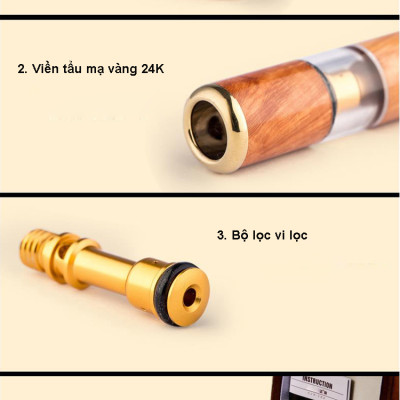 Tẩu Lọc Thuốc ZB 306 Cao Cấp Thân Gỗ (Giao Màu Ngẫu Nhiên)